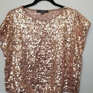 Forever 21 Vibrant Girly Festive sequin boxy top small